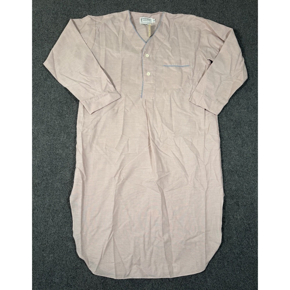 Vintage Yves Saint Laurent YSL Men's XS Nightshirt Sleep Shirt Pink Pajama
